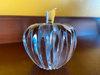 Vintage Waterford Crystal Apple Paper Weight Faceted Edges