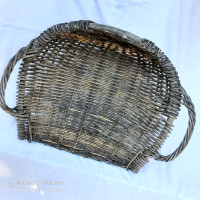 Antique Reed Foraging Basket. Canadiana. 22.5" x 18" x 9"