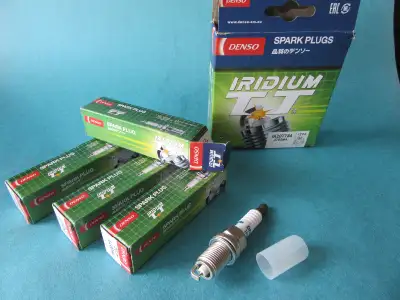 A set of 4 brand new Denso Iridium IK20TT 4702 spark plugs. Made in Japan On Amazon, selling it a si...