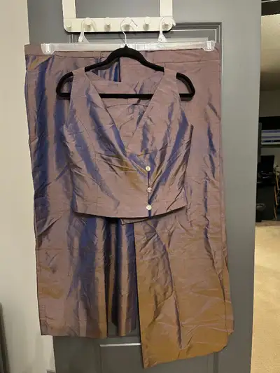 Ladies 3 piece skirt crop top outfit with matching scarf - 6, View more