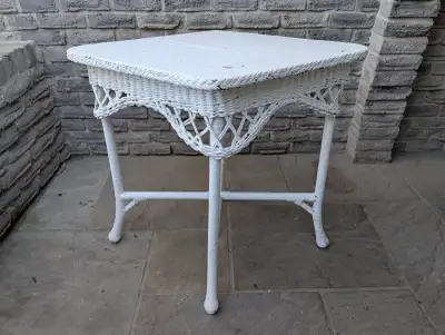 Vintage Wicker Rattan Table Karpen, View more