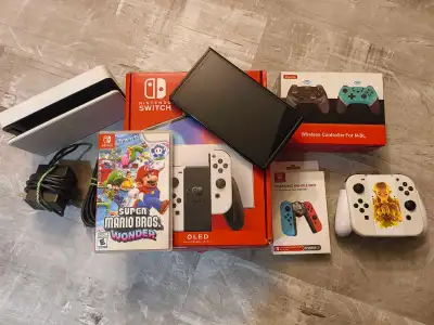Nintendo switch OLED 64GB, New condition, lots of extras, View more