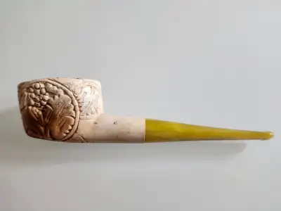 Estate Carved Bowl Smoking Pipe, View more