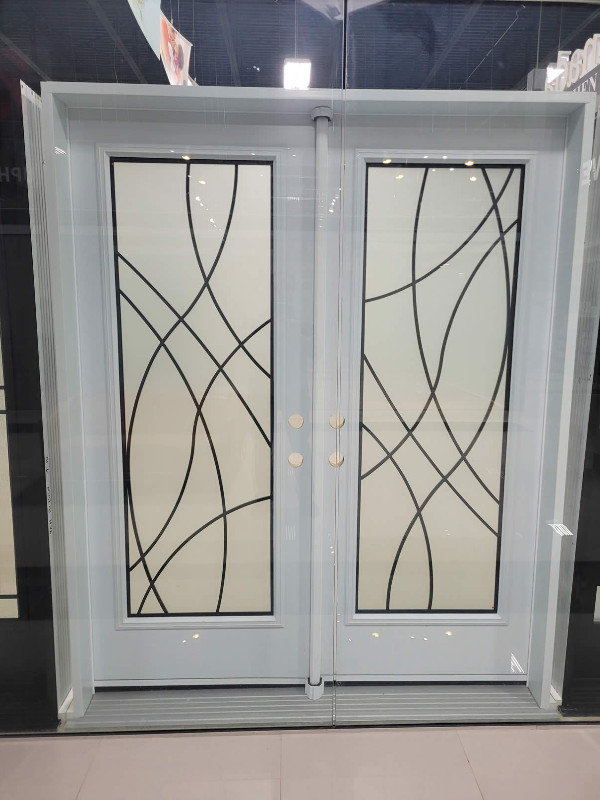 White Steel Double Door 66" with Full Wrought Iron in Windows, Doors & Trim in Markham / York Region - Image 3
