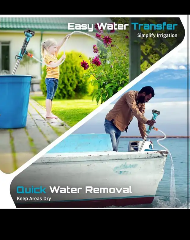 Seesii Cordless Stick Water Transfer Pump, 4000mAh Battery&Charg in Power Tools in Hamilton - Image 7