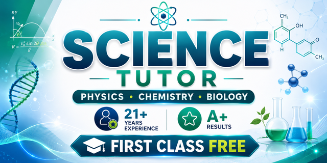 Science Tutor $30/hr |Understand More, Stress Less, Score Higher