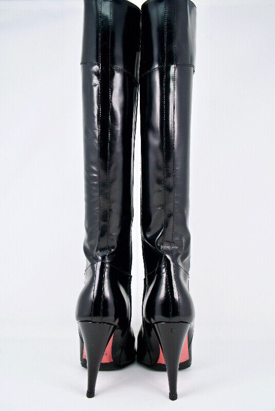 Prada Women's Black Leather High Heel Boots - Size 36 - $160 in Women's - Shoes in Mississauga / Peel Region - Image 2