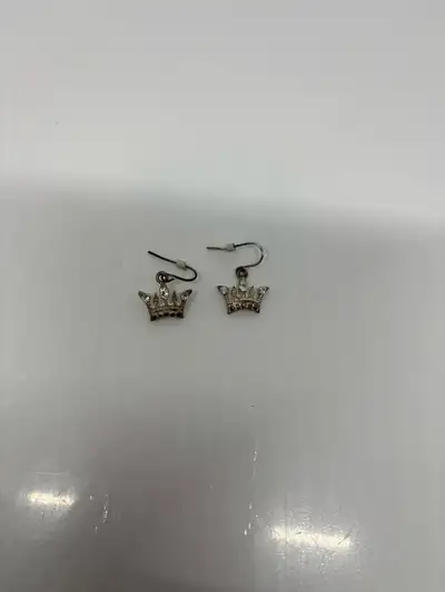 Crown fish hook earrings - never used, View more