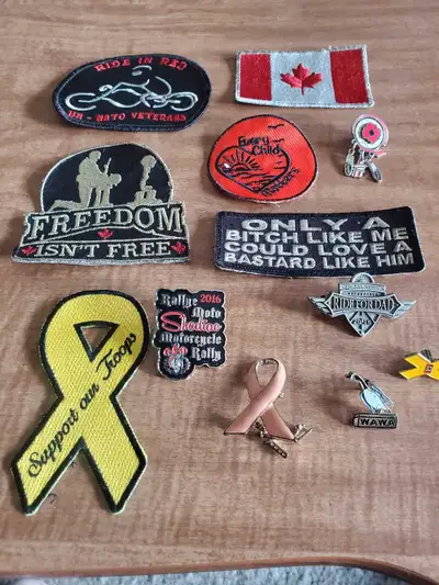 Patches and pins off a motorcycle vest. No longer have a use for them. Price is 10.00