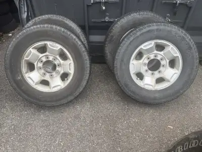 4 Winter Tires for sale 8 lugs size 170mm Aluminum Rims 17” Tires size: LT 245/75 R17 Asking price $...