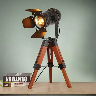 Vintage Style Cinema Tripod Floor/Table Lamp, View more