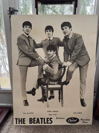 The Beatles - 1964 Original Poster on hard cardboard issued by Capitol Records in amazing condition...