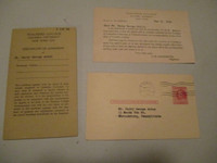 TEACHERS COLLEGE-NEW YORK-1954-CERT. OF ADMISSION-MAILER + MORE