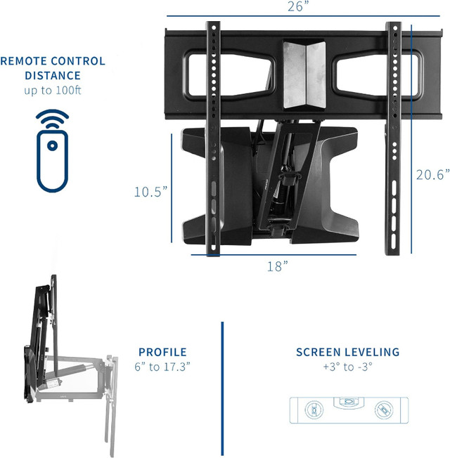 VIVO Steel Electric TV Wall Mount for 37 to 70 inch, White in Video & TV Accessories in Burnaby/New Westminster - Image 4