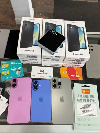 iPhone 8 à 17 Pro max disponible Samsung S8 a 25 Ultra google Pixel 7 à 10 carte sim Telus koodo fre...