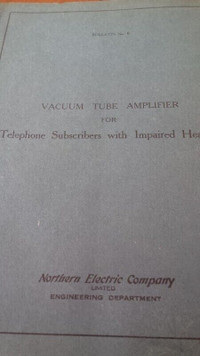 Vacuum Tube Amplifier Booklet, Northern Electric Company, 1927