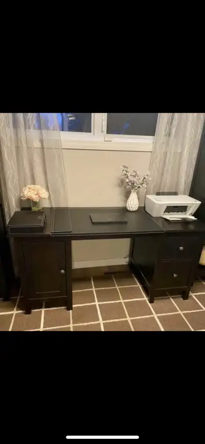 DESK w/two matching shelves, View more