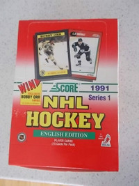 1991 Score Hockey Box 36 Packs,15 Cards per Pack Go For Orr!
