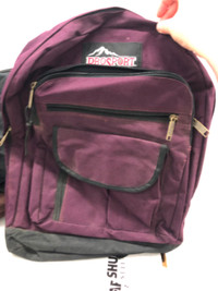 Vintage Jansport Burgundy Suede Leather Bottom Backpack Book Bag