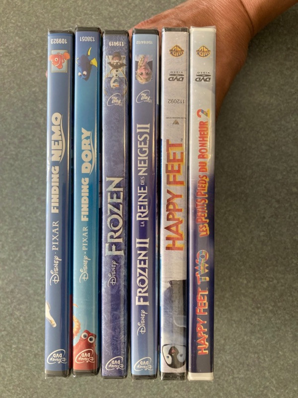new sealed Disney DVDs Frozen 1 2 Happy Feet Finding Nemo Dory  in CDs, DVDs & Blu-ray in La Ronge - Image 3
