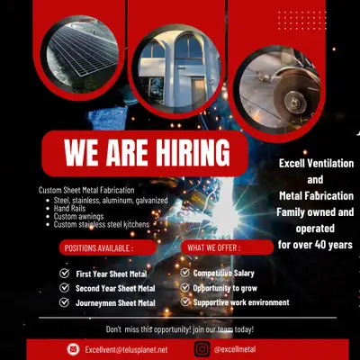 Journeyman or 3rd year sheet metal, View more
