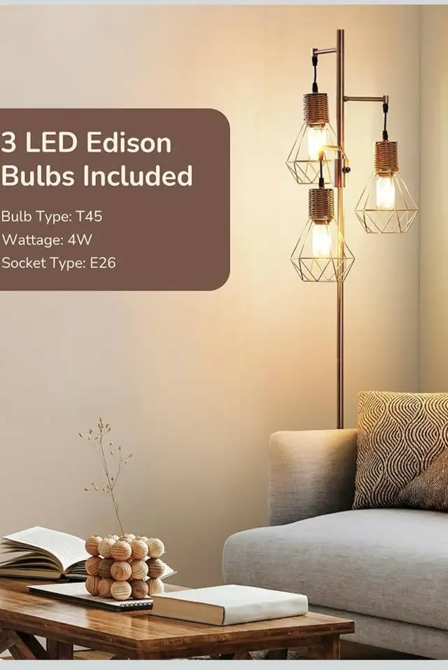 EDISHINE Farmhouse Tree Floor Lamp in Home Décor & Accents in Oshawa / Durham Region - Image 6
