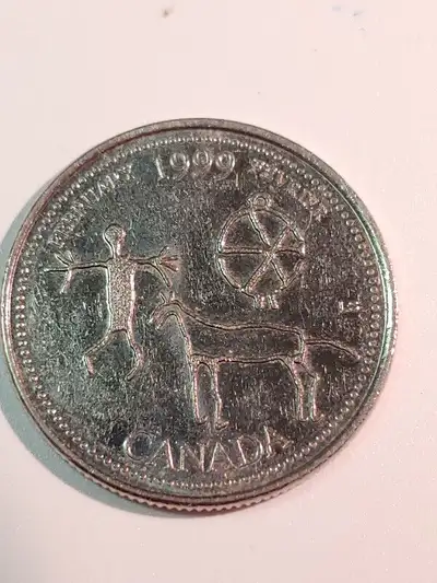 1999 Etched in Stone February Elizabeth II Twenty Five Cent, View more