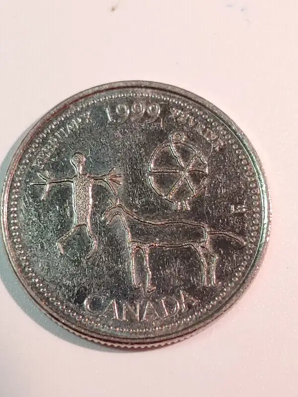 1999 Etched in Stone February Elizabeth II Twenty Five Cent in Arts & Collectibles in London - Image 2