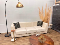 Modern EQ3 STELLA Couch Genuine Leather White Free Designer