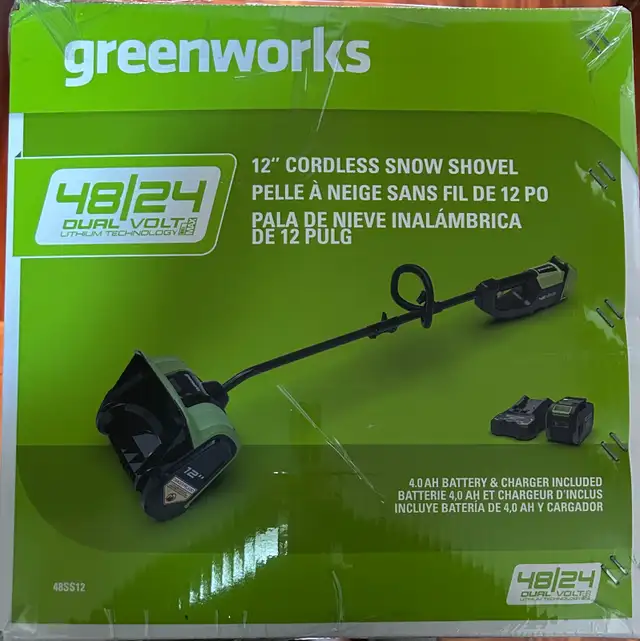 BRAND NEW Greenworks 48V Snow Shovel, Thrower Includes Battery in Outdoor Tools & Storage in Hamilton - Image 9