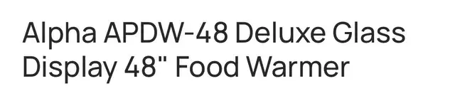 Alpha Commercial 48" Glass Display Food Warmer in Industrial Kitchen Supplies in City of Toronto - Image 6