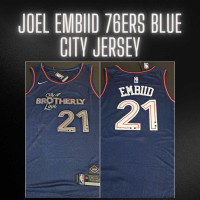 Joel Embiid 76ers Blue City Jersey M&amp;L