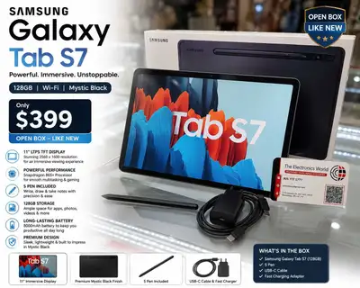 Samsung Galaxy Tab S7 (128GB, Wi-Fi, Mystic Black), View more