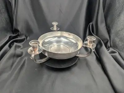 Vintage Marlboro Plate Centerpiece Bowl With Candlestick Holders, View more