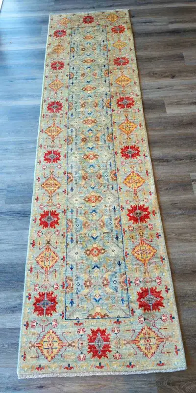 High-quality handmade woollen Chobi Afghan Runner Rug, View more