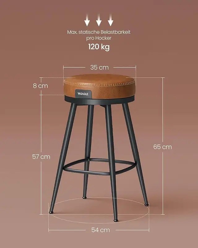 360° Swivel Bar Stool Kitchen Island Stools Faux Leather with St in Chairs & Recliners in Markham / York Region - Image 3