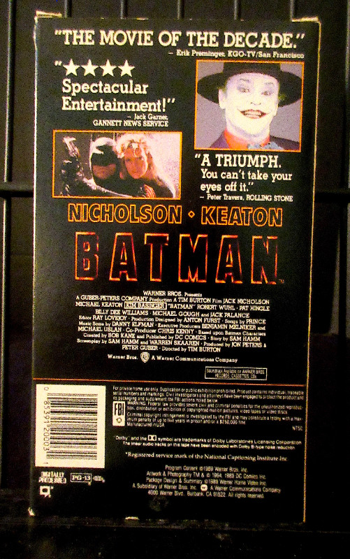 BATMAN Tim Burton (VHS, 1989) Jack Nicholson Michael Keaton NICE in CDs, DVDs & Blu-ray in Stratford - Image 3
