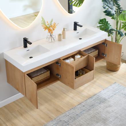 Boxed & Brand New 72" light wood double bathroom vanity in Bathwares in Oakville / Halton Region - Image 6