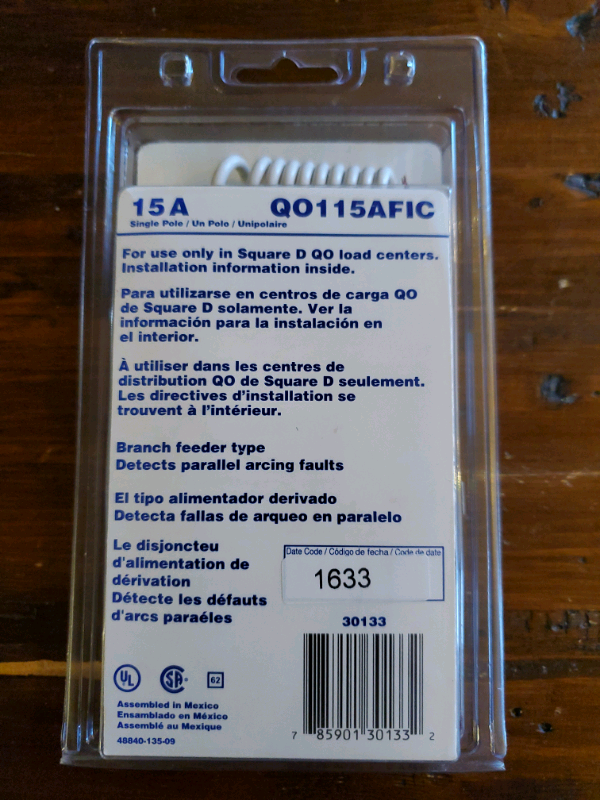 Square D Arc Fault 15 amp circuit breaker in Electrical in St. Albert - Image 3