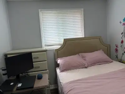 All utilities included in this furnished, lovely and neat private room for $775 monthly at Sheppard...