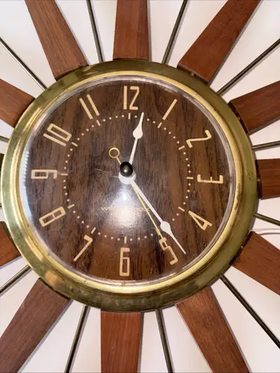 Vtg Mid Century 1960’s Westclox Starburst Elect Wall Clock Retro, View more