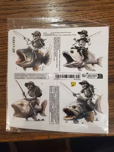 SET OF 4 VINYL FISHING DECALS new, View more