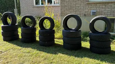 * 4 pneus Hiver MICHELIN 235/50/R19 à 600 $, * 4 pneus Hiver WINTER LANDER 205/55/R16 à 200 $ * 4 pn...
