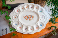 Vintage Floral Deviled Egg Platter (Please Read Ad)