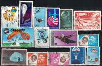 Parachute Stamps, 15 Different