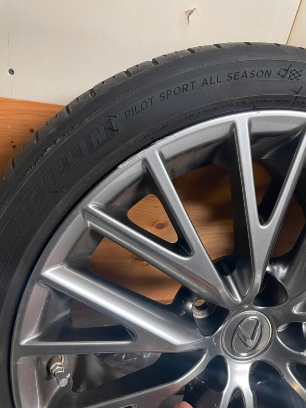 Michelin 225/40RZ18 All Season Tires Lexus Rims Sensors dans Pneus et jantes  à Ville de Montréal - Image 3