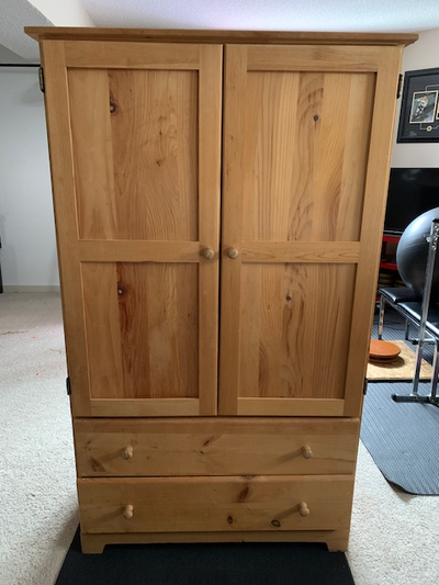 Rustic solid pine armoire wardrobe, View more