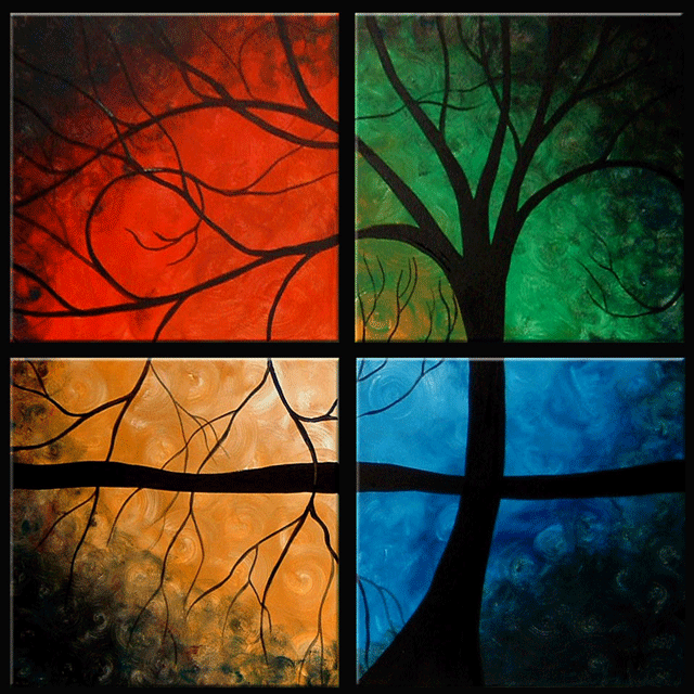 Open Windows 32"x32" Original Art Hand-Painted Tree Painting in Home Décor & Accents in Saskatoon - Image 2