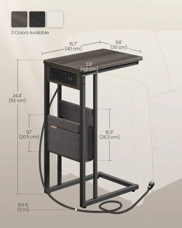 C-Shaped Side Table with Charging Station in Other Tables in Oshawa / Durham Region - Image 7