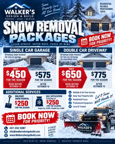 Seasonal Snow Removal – Early Bird Packages Starting at $450, View more